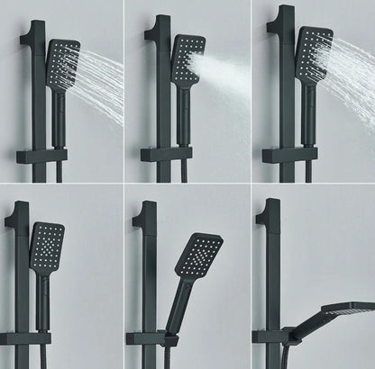 SaniSupreme Doucheset Firenze 8 inch - 20 cm. regendouche vierkant 3 - weg zwart inbouw