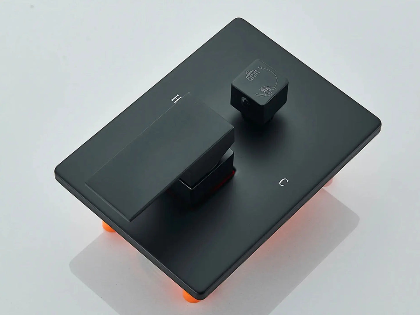 SaniSupreme Doucheset Firenze 8 inch - 20 cm. regendouche vierkant 3 - weg zwart inbouw