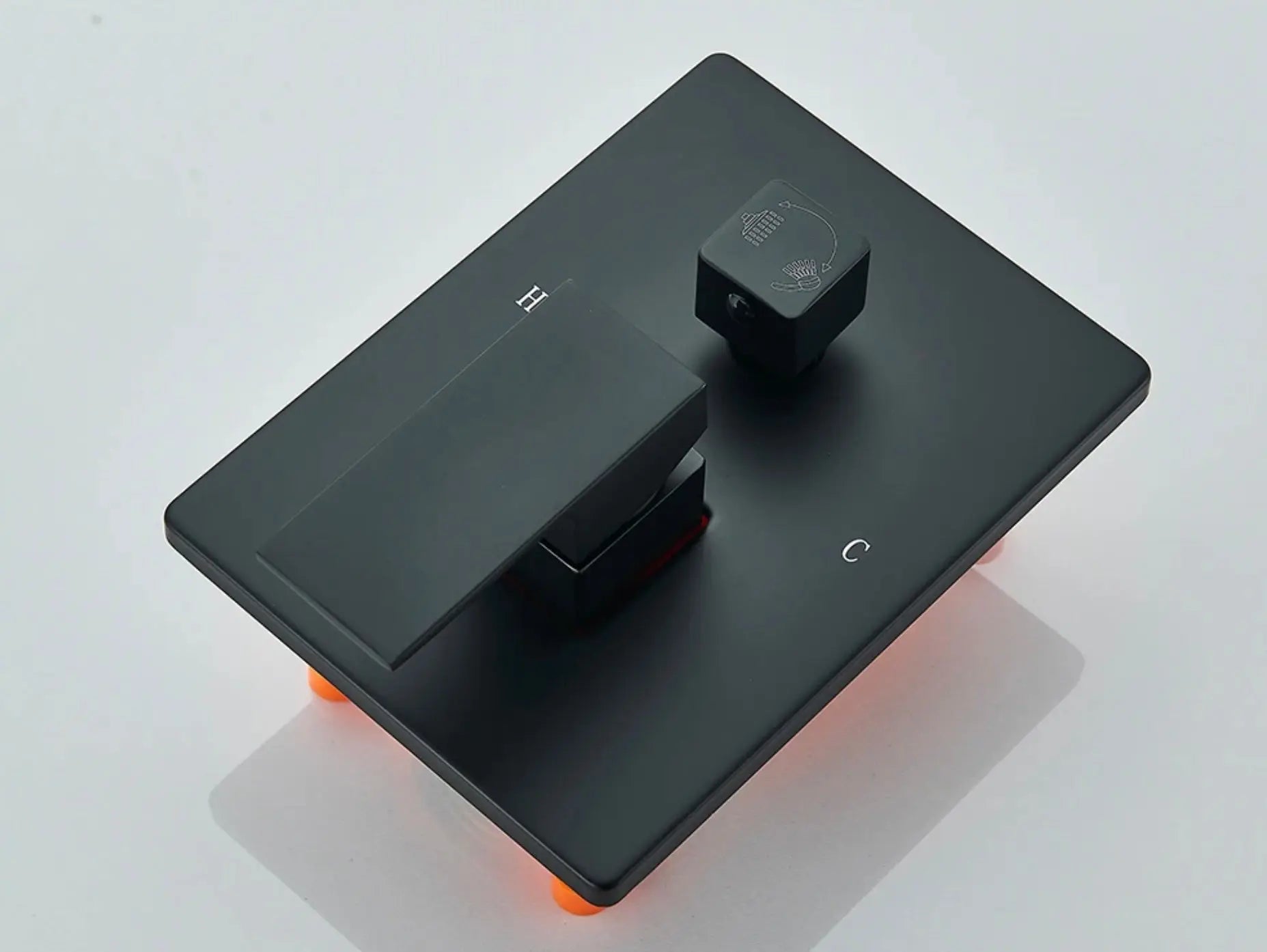 SaniSupreme Doucheset Firenze 8 inch - 20 cm. regendouche vierkant 3 - weg zwart inbouw