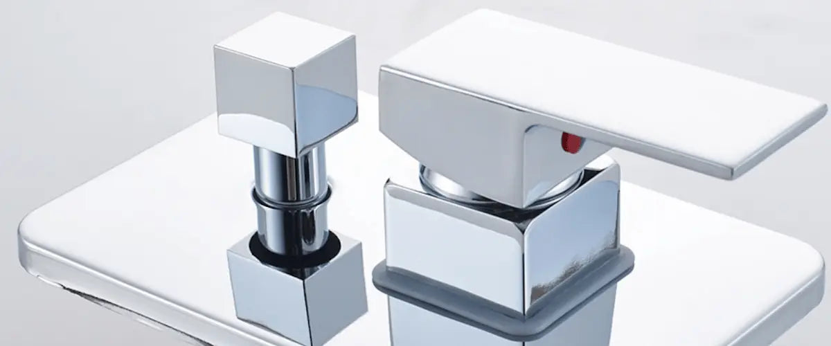 SaniSupreme Doucheset Lugano Premium handdouche mengkraan regendouche vierkant 20 cm. Chroom inbouw 2 weg