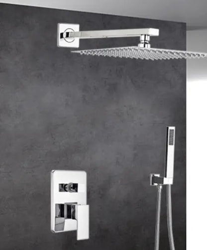 SaniSupreme Doucheset Lugano Premium handdouche mengkraan regendouche vierkant 20 cm. Chroom inbouw 2 weg