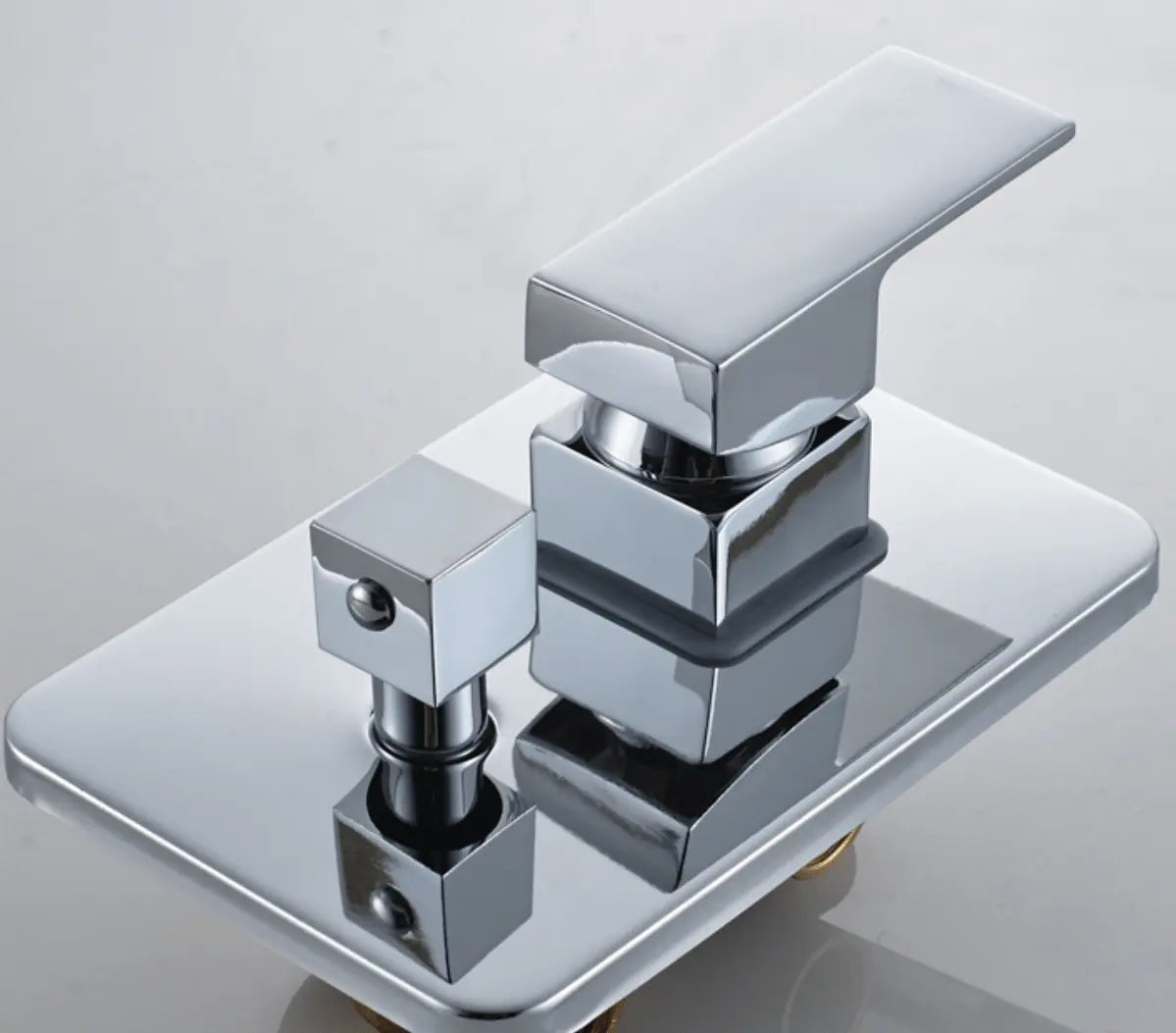 SaniSupreme Doucheset Lugano Premium handdouche mengkraan regendouche vierkant 20 cm. Chroom inbouw 2 weg