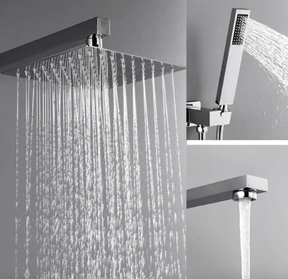 SaniSupreme Doucheset Lugano Premium handdouche mengkraan regendouche vierkant 25 cm. Chroom inbouw 2 weg