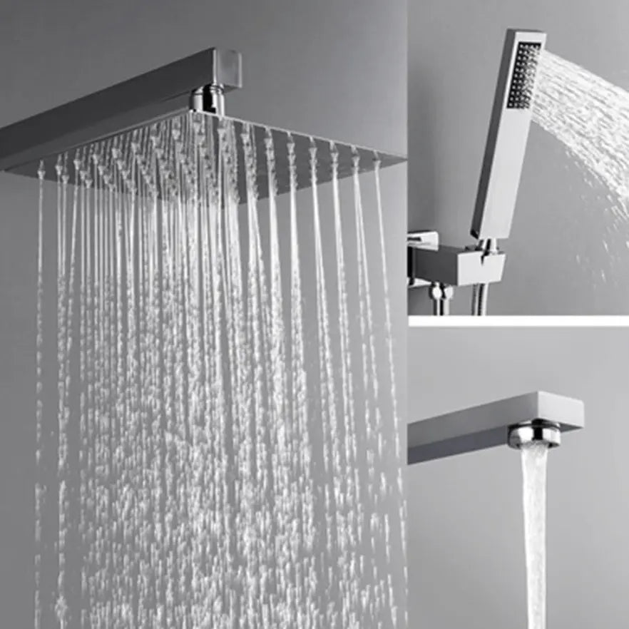 SaniSupreme Doucheset Lugano Premium handdouche mengkraan regendouche vierkant 25 cm. Chroom inbouw 2 weg