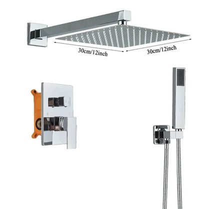 SaniSupreme Doucheset Lugano Premium handdouche mengkraan regendouche vierkant 25 cm. Chroom inbouw 2 weg