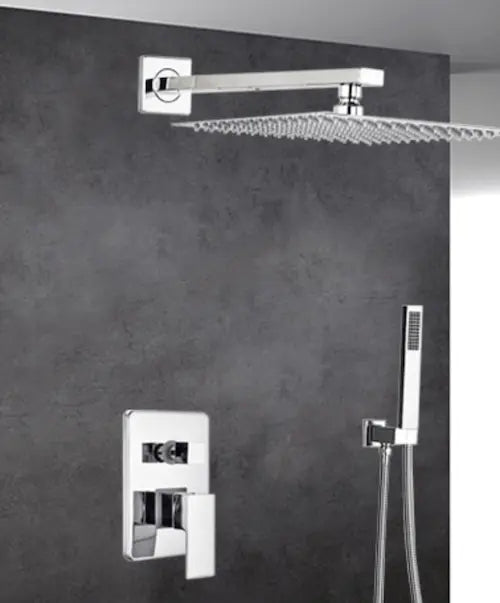 SaniSupreme Doucheset Lugano Premium handdouche mengkraan regendouche vierkant 30 cm. Chroom inbouw 2 weg