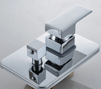 SaniSupreme Doucheset Lugano Premium handdouche mengkraan regendouche vierkant 30 cm. Chroom inbouw 2 weg