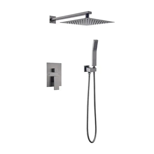SaniSupreme Doucheset Manhattan 10 inch regendouche vierkant 3 - weg Gun Metal inbouw