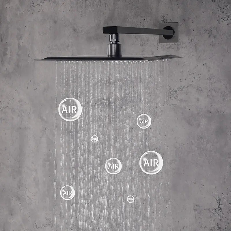 SaniSupreme Doucheset Manhattan 10 inch regendouche vierkant 3 - weg Gun Metal inbouw