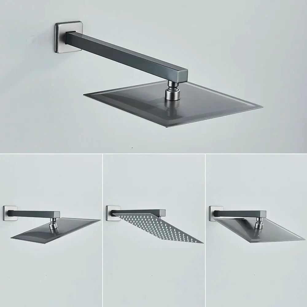 SaniSupreme Doucheset Manhattan 10 inch regendouche vierkant 3 - weg Gun Metal inbouw