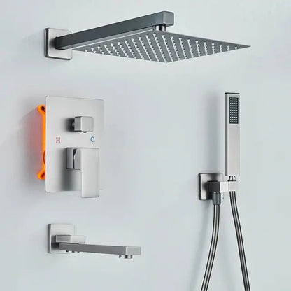 SaniSupreme Doucheset Manhattan 10 inch regendouche vierkant 3 - weg Gun Metal inbouw