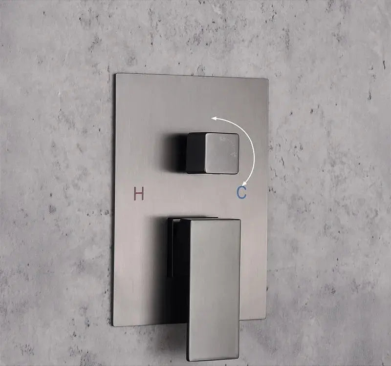 SaniSupreme Doucheset Manhattan 10 inch regendouche vierkant 3 - weg Gun Metal inbouw