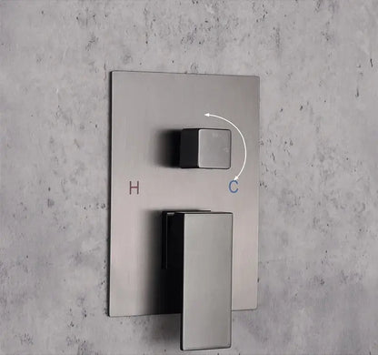 SaniSupreme Doucheset Manhattan 10 inch regendouche vierkant 3 - weg Gun Metal inbouw