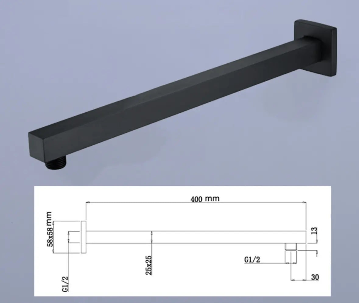 SaniSupreme Doucheset Manhattan Premium 12 inch regendouche vierkant 2 - weg zwart inbouw