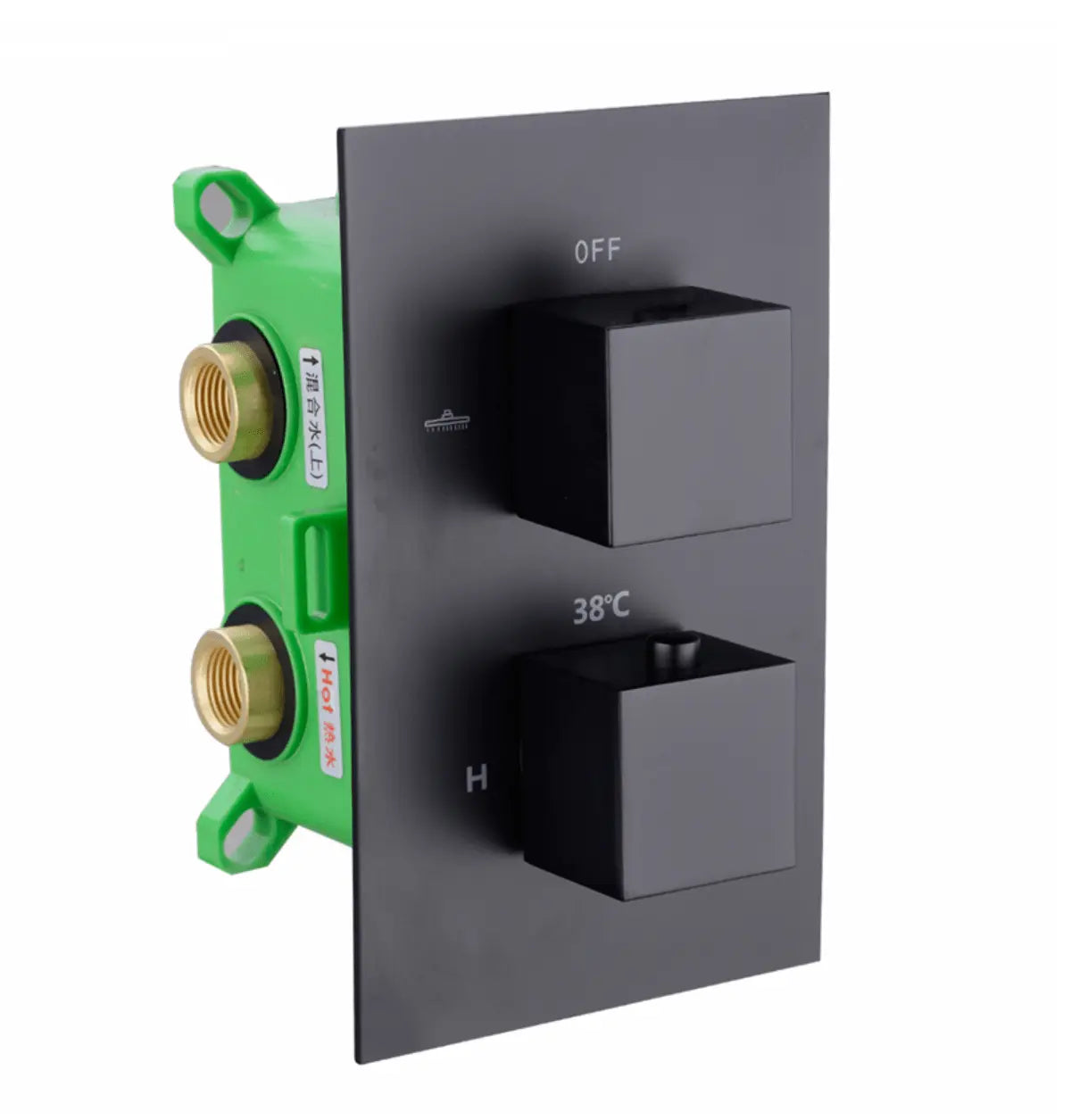 SaniSupreme Doucheset Manhattan Premium 12 inch regendouche vierkant 2 - weg zwart inbouw