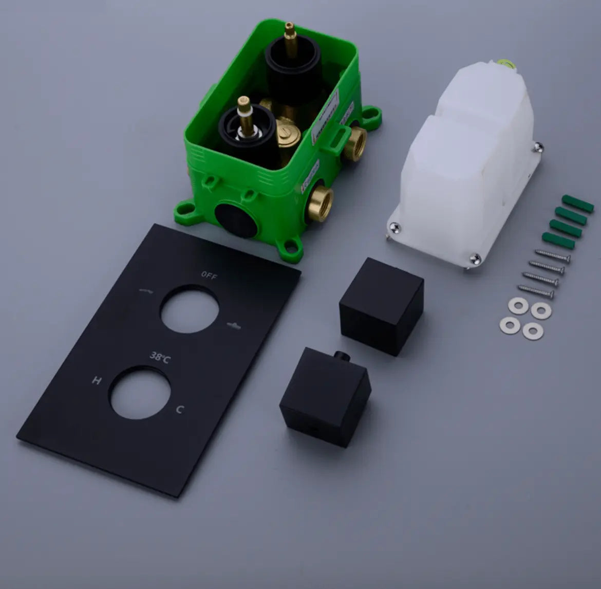 SaniSupreme Doucheset Manhattan Premium 12 inch regendouche vierkant 2 - weg zwart inbouw