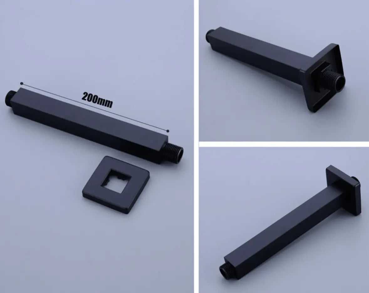 SaniSupreme Doucheset Manhattan Premium 12 inch regendouche vierkant 2 - weg zwart inbouw