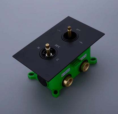 SaniSupreme Doucheset Manhattan Premium 12 inch regendouche vierkant 2 - weg zwart inbouw