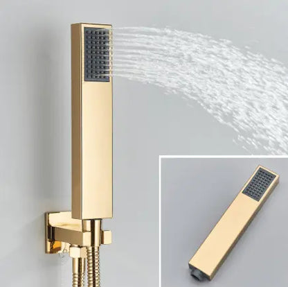 SaniSupreme Doucheset Manhattan Premium de Luxe LCD 12 inch regendouche vierkant 2 - weg Glans Goud