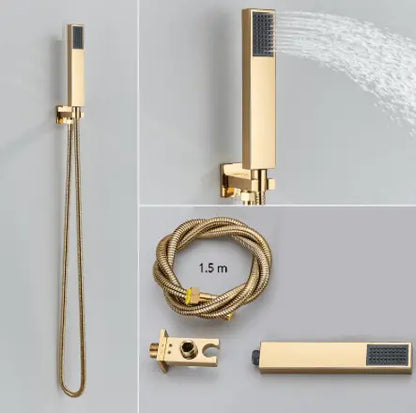 SaniSupreme Doucheset Manhattan Premium de Luxe LCD 12 inch regendouche vierkant 2 - weg Glans Goud