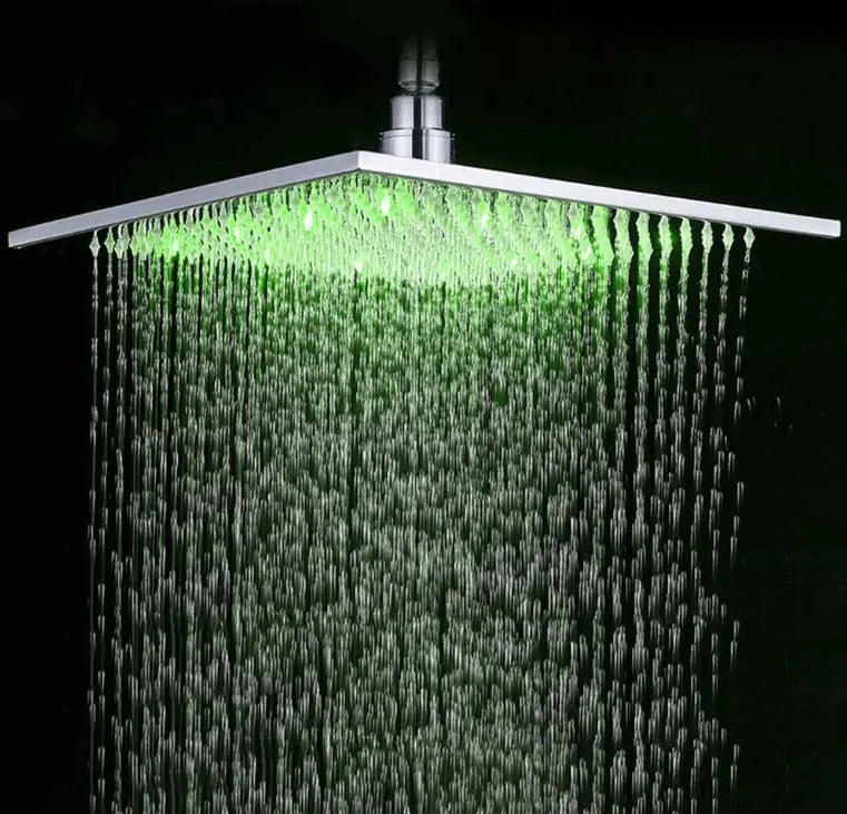 SaniSupreme Doucheset Manhattan Premium de Luxe LCD 16 inch LED Plafond regendouche vierkant 2 - weg chroom inbouw