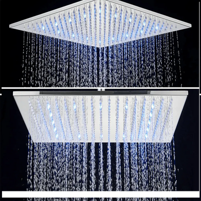 SaniSupreme Doucheset Manhattan Premium de Luxe LCD 16 inch LED Plafond regendouche vierkant 2 - weg chroom inbouw