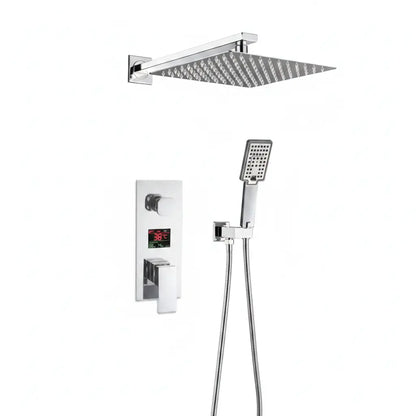 SaniSupreme Doucheset Manhattan Premium de Luxe LCD 16 inch Plafond regendouche vierkant 2-weg chroom inbouw Sanisupreme