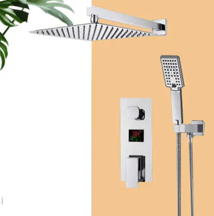 SaniSupreme Doucheset Manhattan Premium de Luxe LCD 30 cm. regendouche vierkant 2 - weg chroom inbouw