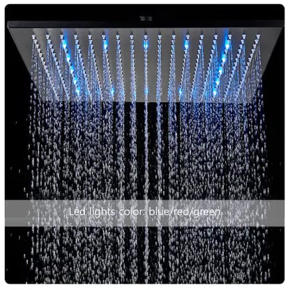 SaniSupreme Doucheset Manhattan Premium HighLine 30 cm. regendouche LED vierkant 2 - weg zwart inbouw