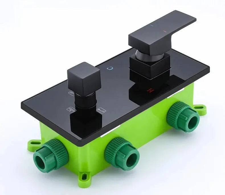 SaniSupreme Doucheset Manhattan Premium HighLine 30 cm. regendouche LED vierkant 2 - weg zwart inbouw