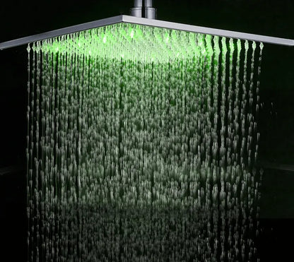 SaniSupreme Doucheset Manhattan Premium HighLine 30 cm. regendouche LED vierkant 2 - weg zwart inbouw