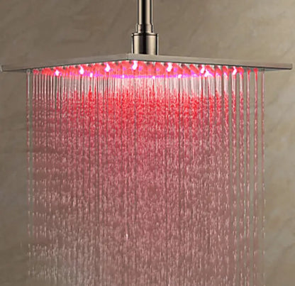 SaniSupreme Doucheset Manhattan Premium HighLine 30 cm. regendouche LED vierkant 2 - weg zwart inbouw