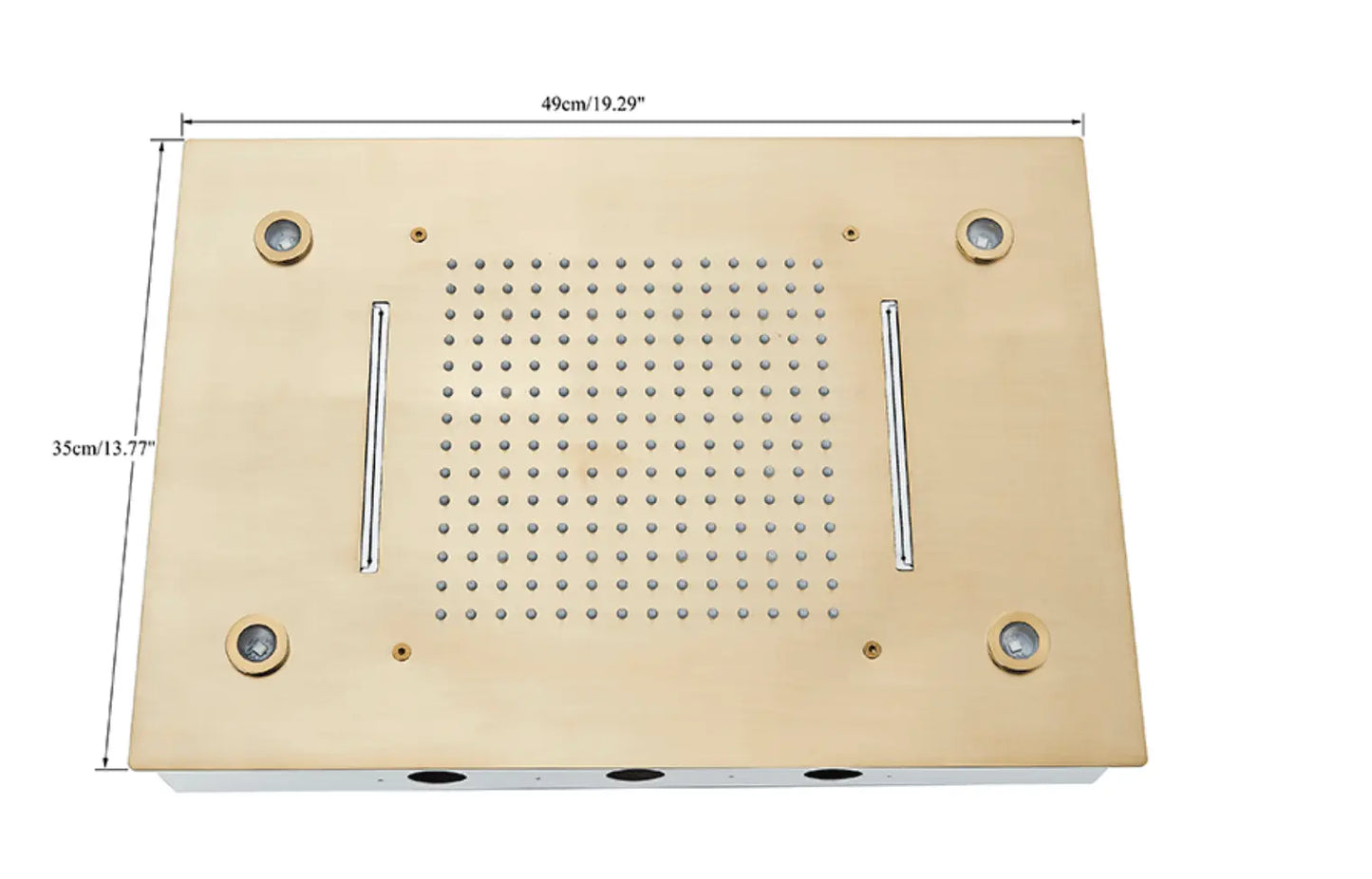 SaniSupreme Doucheset Manhattan Premium Plafond 40x80 cm regendouche vierkant 3 - weg goud geborsteld