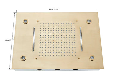 SaniSupreme Doucheset Manhattan Premium Plafond 40x80 cm regendouche vierkant 3 - weg goud geborsteld