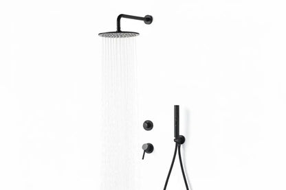 SaniSupreme® Doucheset Montana 10 inch / 25 cm regendouche rond 2-weg zwart inbouw Sanisupreme