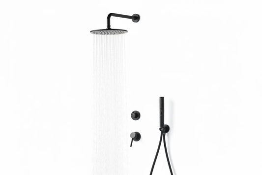 SaniSupreme® Doucheset Montana 8 inch / 20cm regendouche rond 2-weg zwart inbouw Sanisupreme