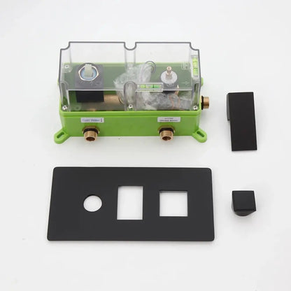 SaniSupreme Doucheset New York Ultimate Wellness LCD 12 inch regendouche met LED vierkant 2 - weg zwart inbouw