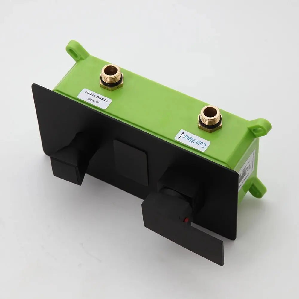 SaniSupreme Doucheset New York Ultimate Wellness LCD 12 inch regendouche met LED vierkant 2 - weg zwart inbouw