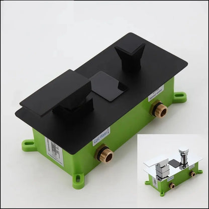 SaniSupreme Doucheset New York Ultimate Wellness LCD 12 inch regendouche met LED vierkant 2 - weg zwart inbouw