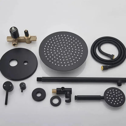 SaniSupreme® Doucheset Sacramento 20 cm. regendouche rond 2 - weg zwart inbouw