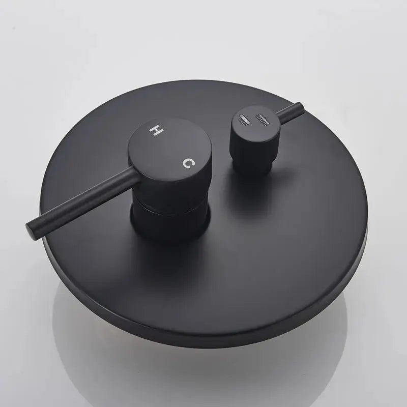 SaniSupreme® Doucheset Sacramento 20 cm. regendouche rond 2 - weg zwart inbouw