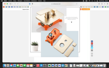 SaniSupreme® Doucheset Vienna 12 inch 30x30 cm. regendouche vierkant 2 - weg goud brushed