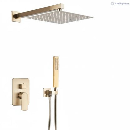 SaniSupreme Doucheset Vienna 30x30 cm. regendouche vierkant 2-weg goud brushed Sanisupreme