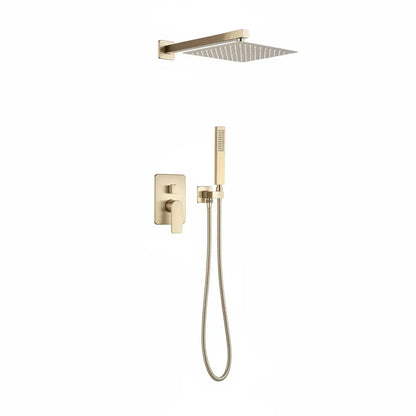 SaniSupreme Doucheset Vienna 25x25 cm regendouche vierkant 2-weg goud brushed Sanisupreme