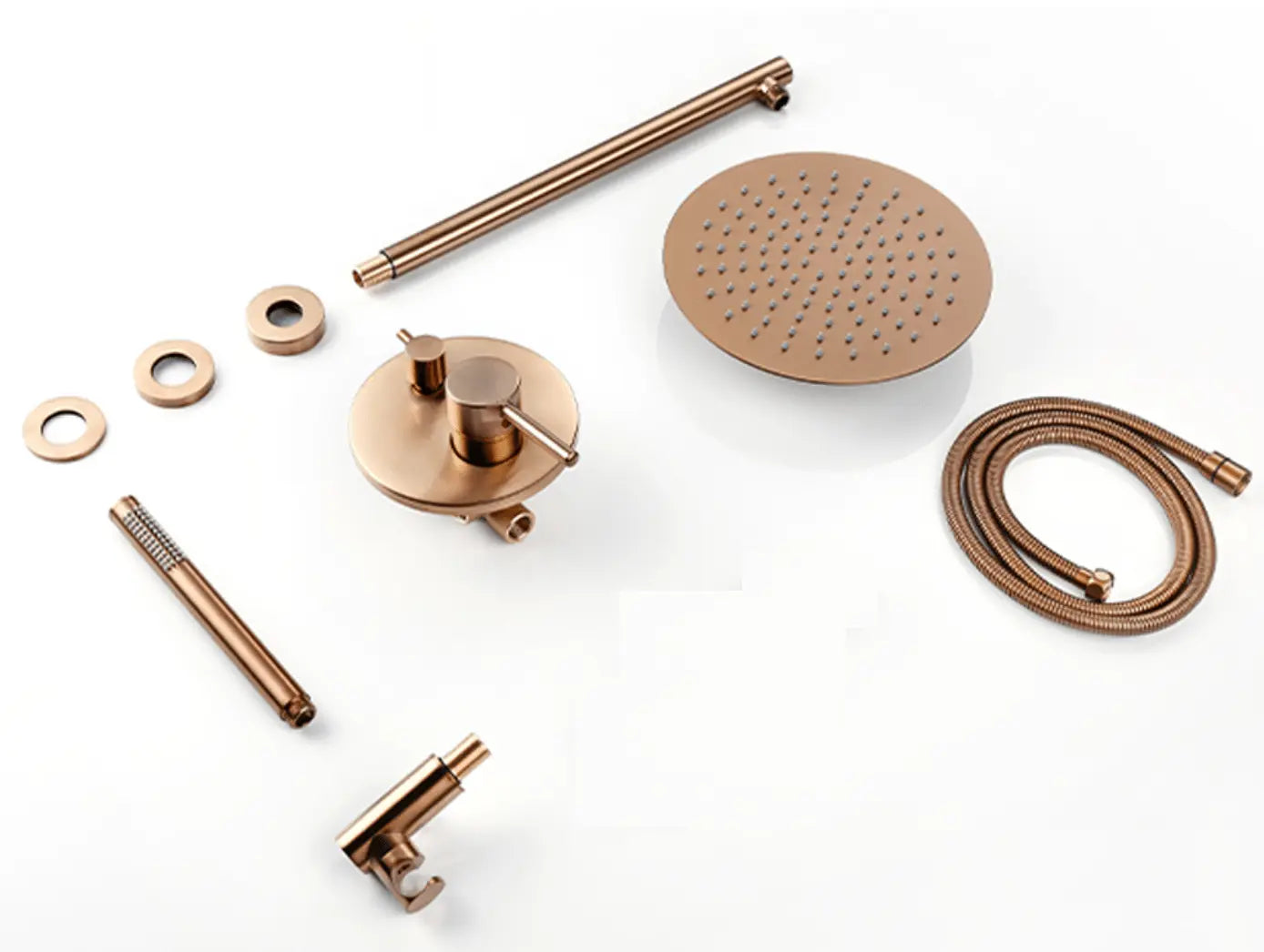 SaniSupreme Doucheset Yosemite 12 inch regendouche rond 2 - weg koper glans inbouw
