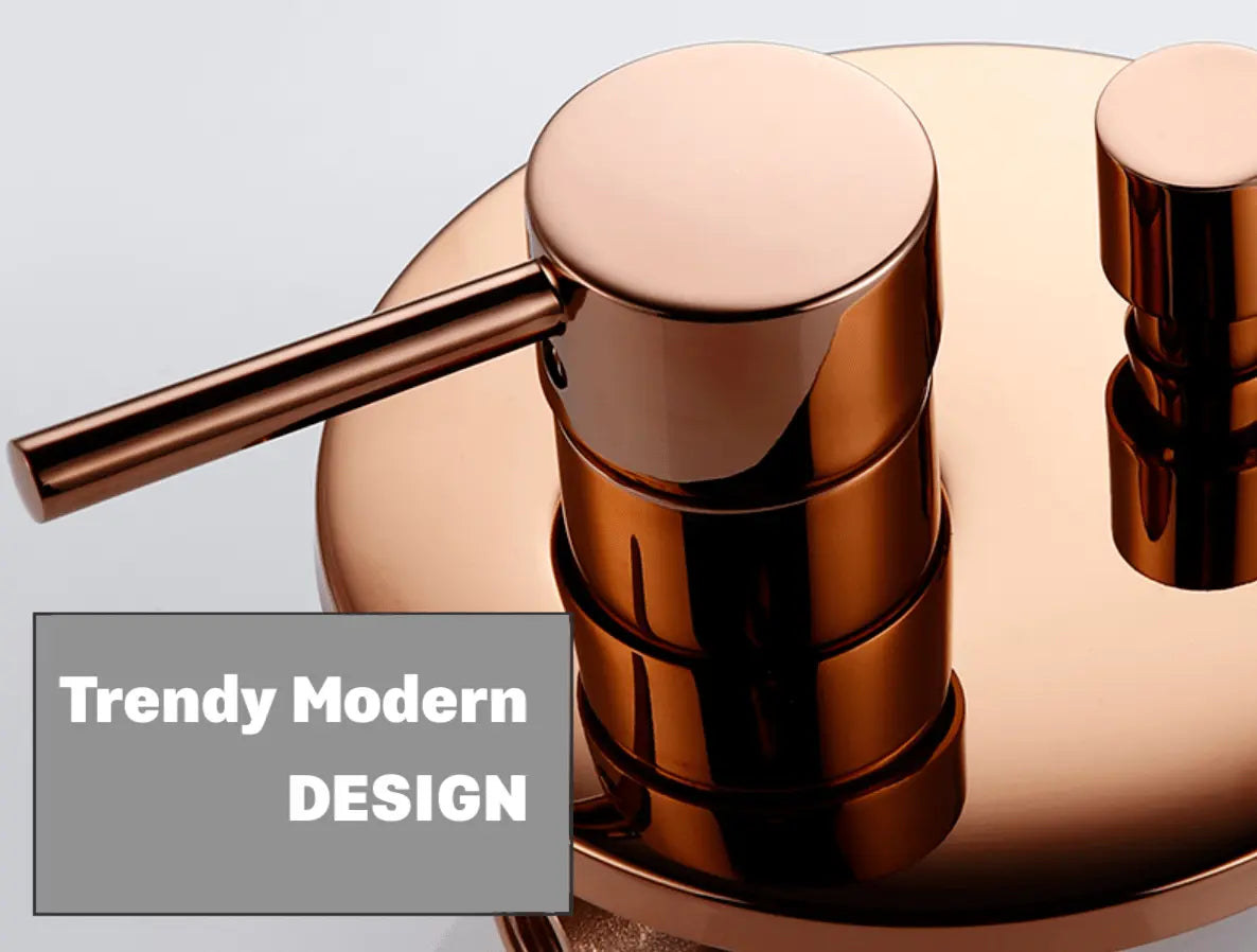 SaniSupreme Doucheset Yosemite 12 inch regendouche rond 2 - weg koper glans inbouw