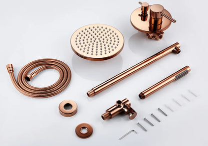 SaniSupreme Doucheset Yosemite 12 inch regendouche rond 2 - weg koper glans inbouw