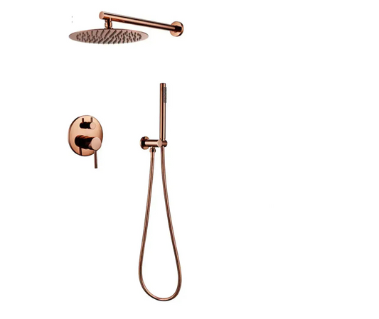 SaniSupreme Doucheset Yosemite 12 inch regendouche rond 2 - weg koper glans inbouw