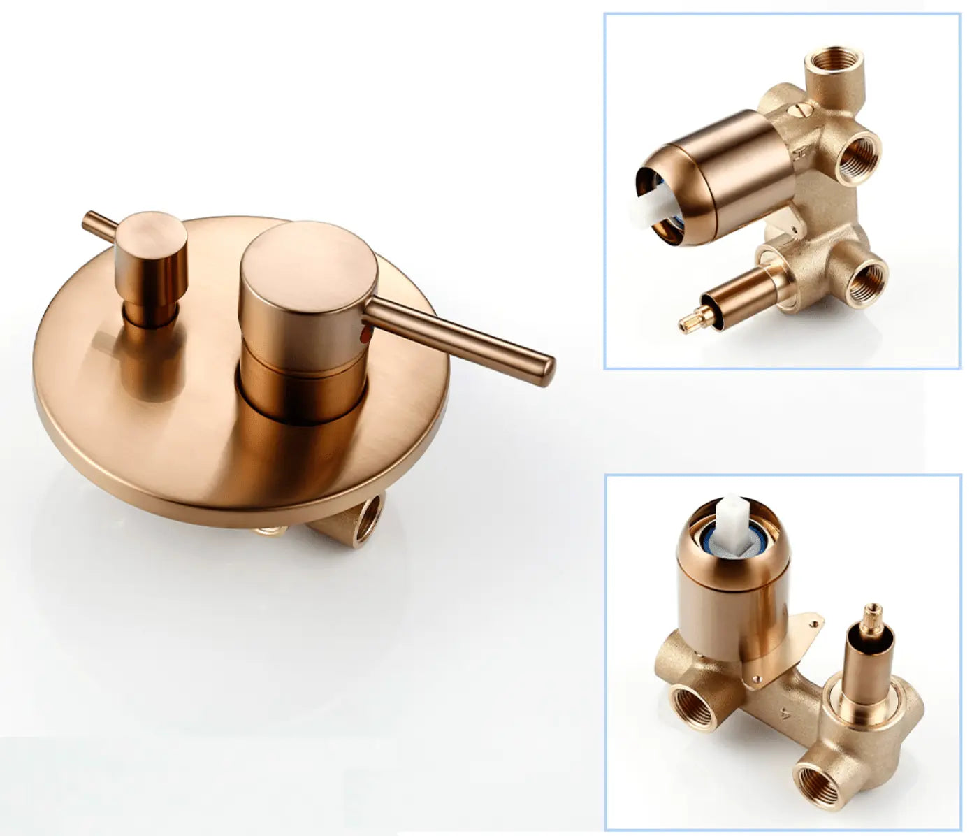 SaniSupreme Doucheset Yosemite 12 inch regendouche rond 2 - weg koper glans inbouw