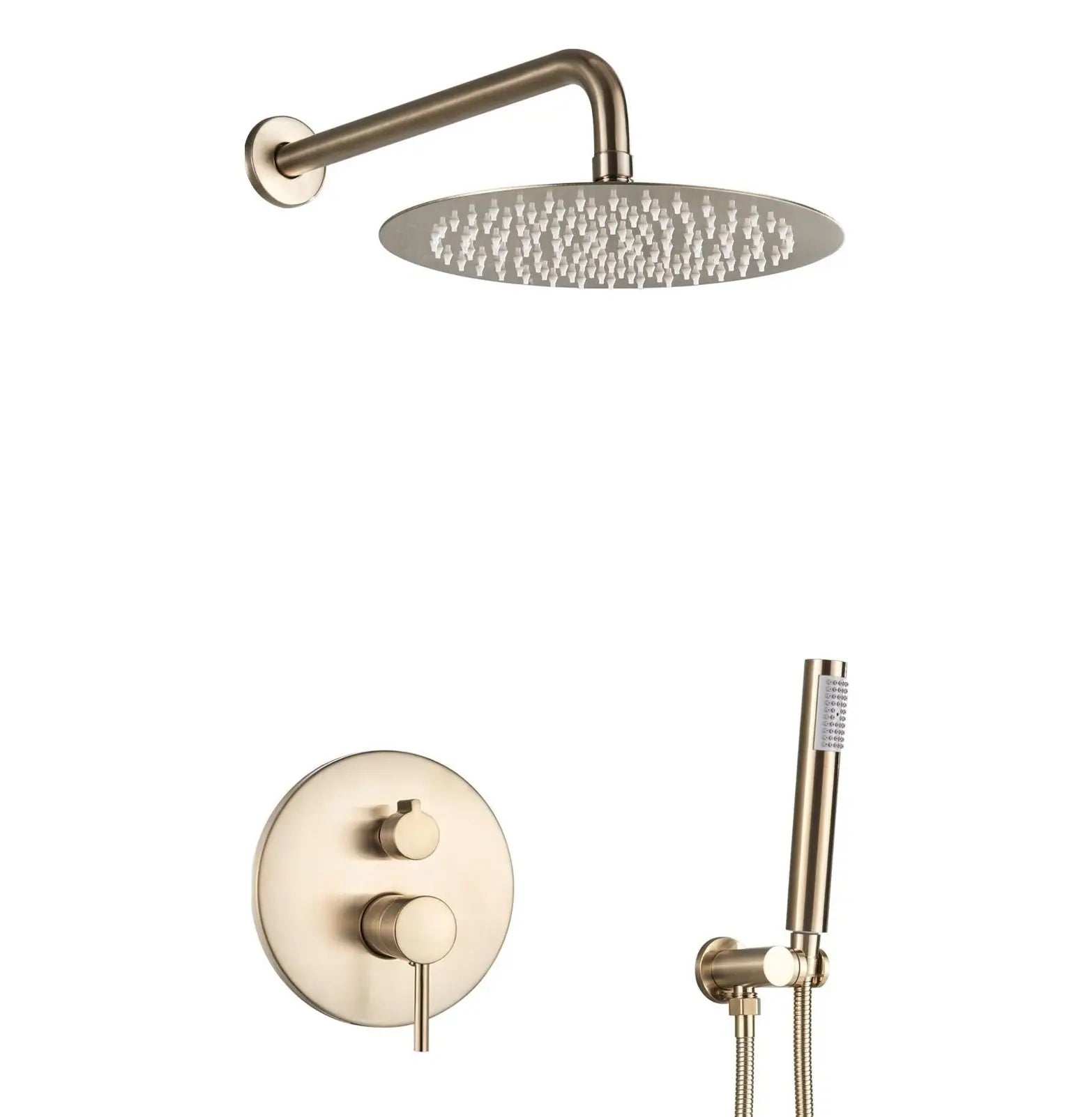 SaniSupreme® Doucheset Yosemite 20 cm. regendouche rond 2 - weg goud brushed